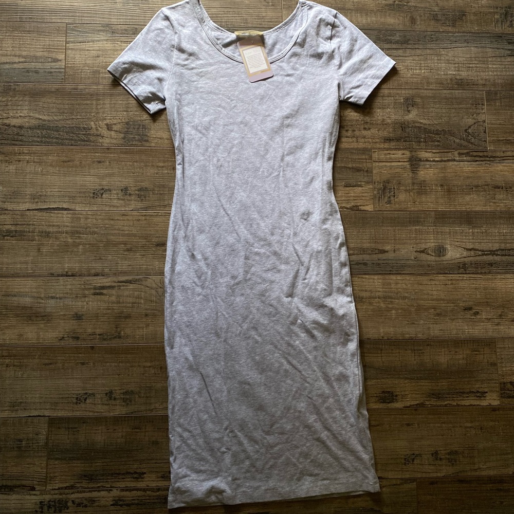 Zenana gray bodycon dress size S NWT